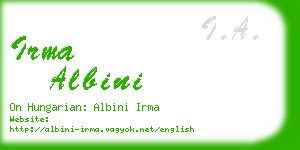 irma albini business card